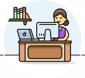 woman working at desk