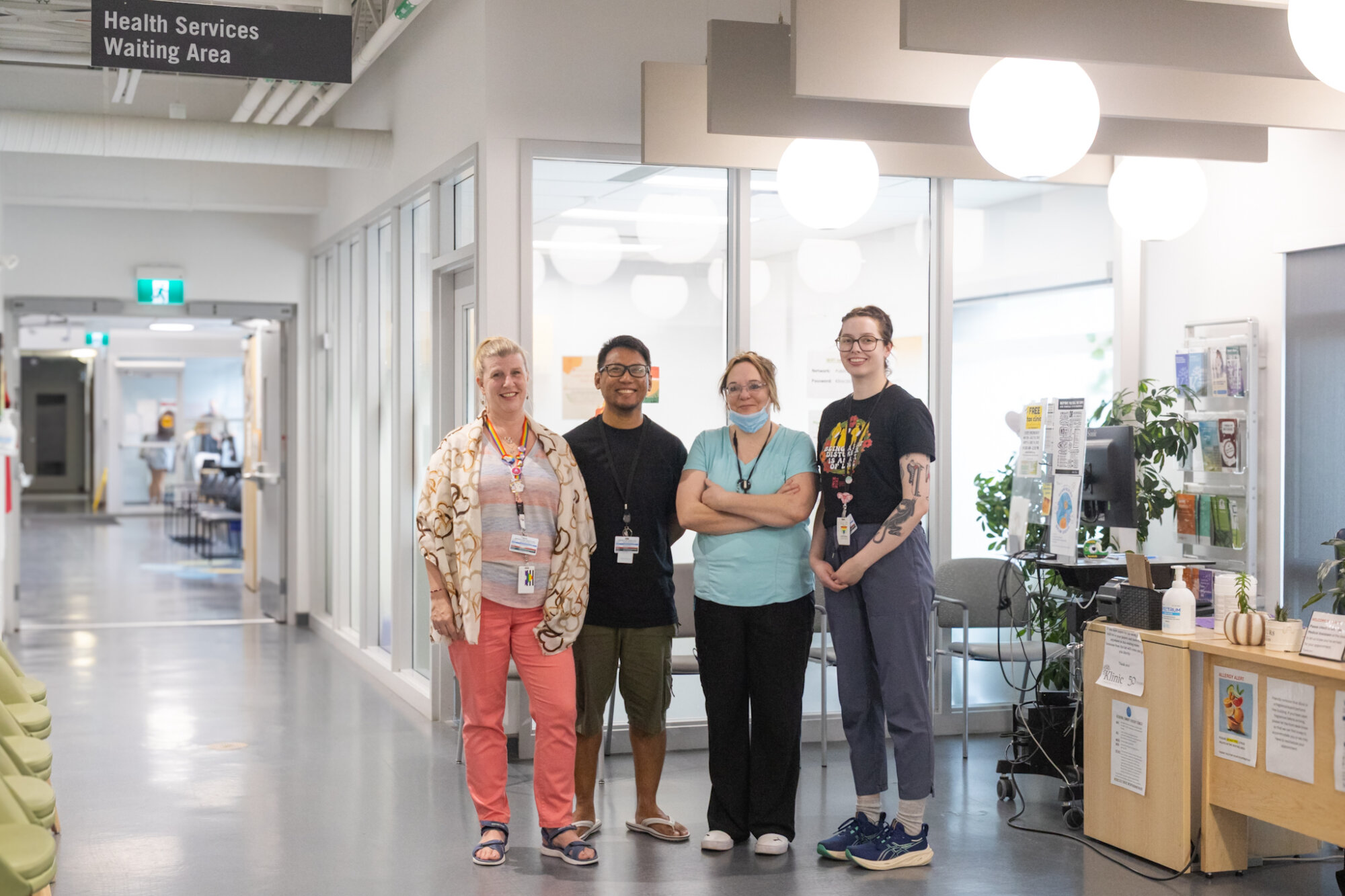 A group of staff in Klinic's waiting room.